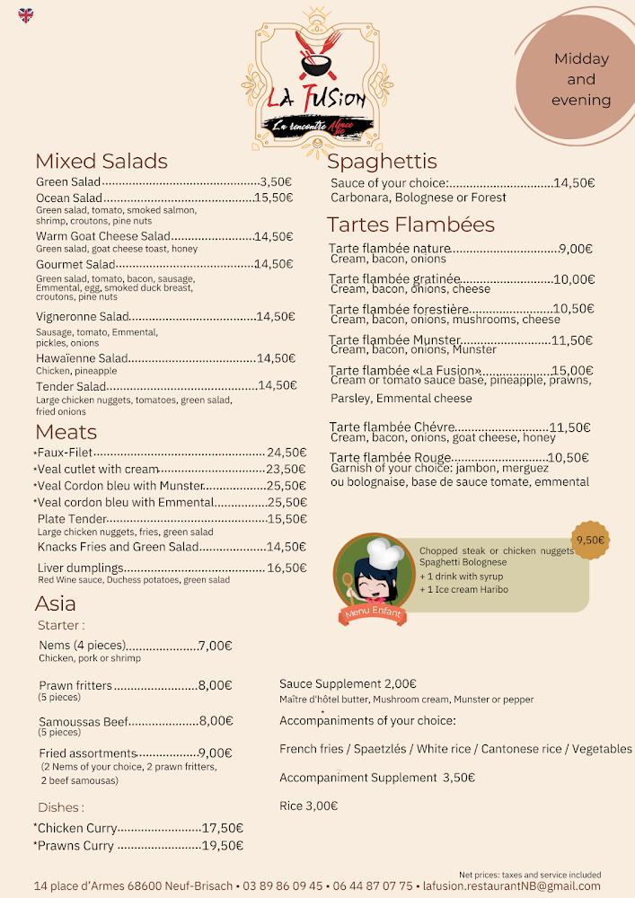 La Fusion - Menu Image 1